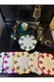 Multi-Colored 6-Piece Coffee Presentation Tray Napkin, Cocktail Napkin, Colorful Stone Presentation Holder Napkin - 7