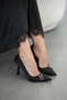 Miranda Women's Heeled Satin Evening Dress Shoes Black - 3