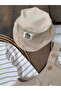Baby Boy Embroidered Striped Sweatshirt and Dungarees Set with Safari Hat - 4