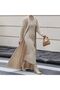 Vintage Hair Braid Suspender Dress and Cardigan Acrylic Knitwear Set - 3