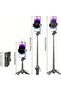 P15 Mini Grip Quadripod Selfie Stick Tripod with Phone Mount & Wireless Remote (Black) - 5