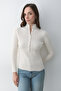 Cream Snap Fastener High Neck Sweater - 251037 - 5