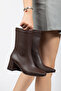 Square Toe Leather Material Thick Heeled Women's Boots - 4