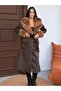 Kadiin Leather Lining a Plas Quality Pocketed Belted Sleeve Lolita Fur Premium Wide Fit - 6