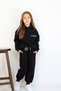 Embroidered Hooded 3 Thread Sh Fleece-Lined Oversize Waitress Girl Boy 2-Piece Style Sweat Tracksuit Set - 8