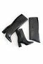 Rapit Black Patent Leather Slip-On Boots (8 cm Heel Height) Daily Use Boots and Boots