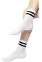 12 Pairs College Socks Cotton F Corded Fabric White Black Striped Unisex - High Quality Socks Flexible - 4