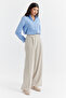 Women's Button Detailed Wide Leg Trousers - 4