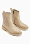 Lena Beige Women's Boots with Rubber Detail - 2