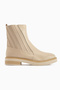 Lena Beige Women's Boots with Rubber Detail - 4