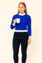 Women's Crew Neck Ribbed and Striped Detail Crop Knitwear Short Sweater - 5