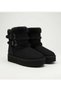 Fur Inside, Suede Belt with Buckle, Fur High-Sole Women's Boots - 6
