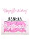 Banner Happy Birthday Calligraphic Uzar Font Happy Birthday Birthday Text Pink