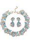 Big Collar Multi-Color Necklace Choker Earrings Set Wedding Party Invitation Graduation - 2