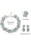 Big Collar Multi-Color Necklace Choker Earrings Set Wedding Party Invitation Graduation - 5