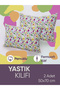 Pink Floral Patterned Cotton Fabric Combed Cotton Zippered 2 Piece Pillowcase