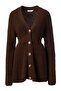 Buttoned Front Knit Dress Bitter Brown