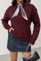 Women's Brown Scarf Knitwear Sweater - 5