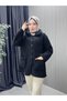 Teddyy Fabric Fur Double Pocket Buttoned Jacket Black Color - 4