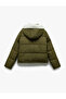 Hooded Inflatable Jacket with Zippered Plush Interior and Snap Button Pockets - 5