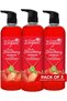 Elegant Shower Gel | Fresh Strawberry | 1 Liter | 3-PACK | Rejuvenating Body Wash