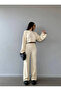 Women's Premium Soft-Textured Embroidery Detail Knit Two-Piece Pants Set - 5