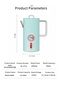 Stainless Steel Electric Kettle with Thermometer 1.5L 1800W GL-E12 - 6