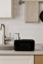 Black Stylish Modern Liquid Soap Dispenser with Ceramic Sponge Chamber