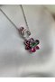 Vip Pink Flower Elegant Silver Necklace