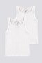 2-Pack of White Girls' Tank Tops, 100% Cotton