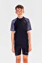 Boys Youth Two Piece Swimsuit - Blue Black Fish