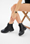 Women's Black Thick Thermo Sole Lace-Up and Zippered Casual Boots - 4