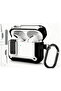 Rugged Shockproof Case for AirPods Pro 3, TPU with Lock Clip & Carabiner White