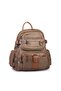 Women's Multi-Compartment Large Size Backpack Mink Brown