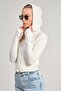 Women's Zippered Sweatshirt - Ecru - 2