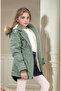 Girl's Winter Thick Inner Fleece Long Parka Model Coat