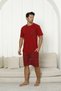 Men's 100% Organic Natural Cotton Plaid Pocket Detail High-Quality Short Sleeve Shorts Pajama Set