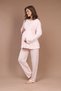 Women's Powder Spanish Sleeve Stylish Winter Design Maternity Pajamas Set 3-Piece Set - 7