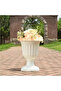OneDcor Patio Urn Planter - Grecian Style Plastic Flower Pot (Big, White)