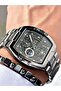 Functional Men's Watch with Rectangular Design - 3