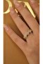 Zircon Stone Detail Clover Figure Adjustable Ring - 2