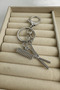 Hairdresser Themed Single Stone Detail Scissors Comb Bag Accessory Keychain - 4