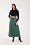 Women's Hijab Suede Flared Maxi Skirt - 3