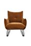 Javon 1 Seater Fabric Sofa - Rust Color, Solid Wood & Metal Frame, 2 Year Warranty, 75x81x79cm - 7
