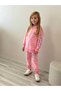 Girls' Popular Print New Season Pink Color 2 Yarn Cap Hooded Ket Tracksuit Bottom Top Set 5-14 Years