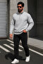 Men's Trend Oversized Gray Zippered Sweatshirt