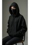 Unisex Ninja Masked 3 Thread O Oversized K Hooded Sweatshirt - Winter Fleece - 4
