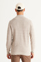 Beige Melange Standard Fit Regular Cut Half Turtleneck Cotton Jacquard Knitwear Sweater - 4
