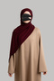 Combed Cotton Shawl - Claret Red - 2