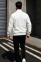Men's Trend Oversized White Zippered Sweatshirt - 6
